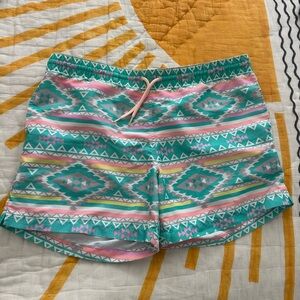 Aztec Mens Shorts - Pink and Green